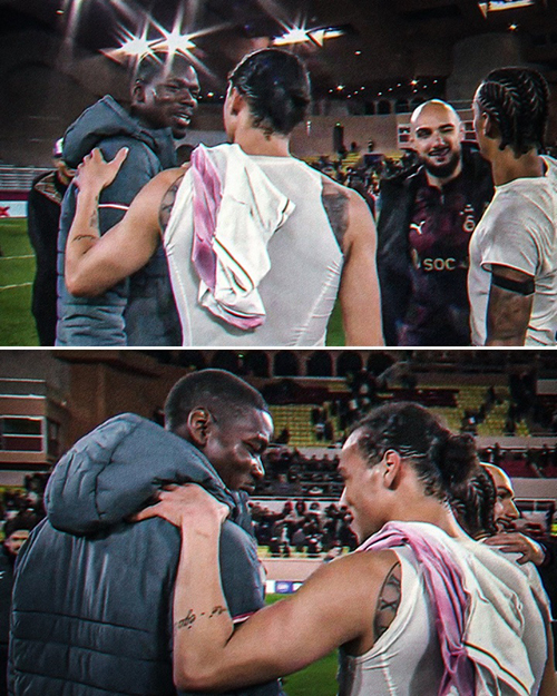 欧冠重逢！博格<a href=/zuqiuzhongguo/barcelona/ target=_blank class=infotextkey>巴萨</a>内场边寒暄，曼市德比旧将再聚首