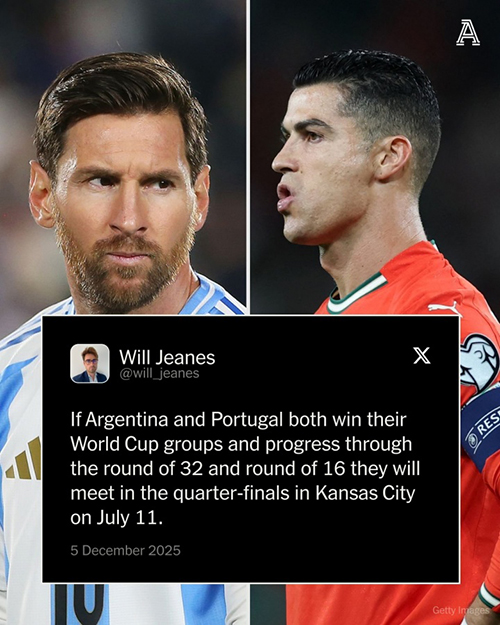 阿根廷葡萄牙若小组头名出线,<a href=/remenqiuxing/zuqiuzhongguo/119.html target=_blank class=infotextkey>梅西</a>C罗1/4决赛将提前相遇